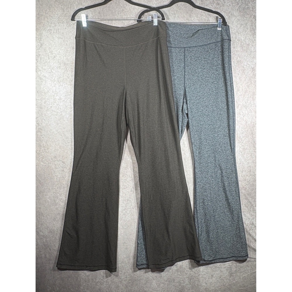 Old Navy Yoga Pants Lot of 2 Women XL Tall Gray Brown Cloud+ Go-Dry Flare Active